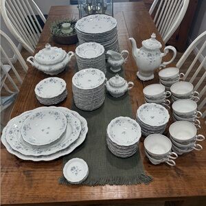 Haviland White and Blue Floral Dinnerware Collection
